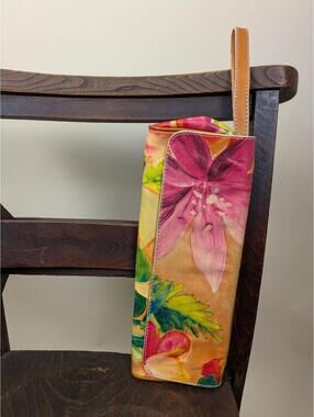 1980's Maurizio Taiuti totally tropical italian leather clutch purse